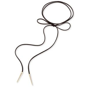 Black suede Kendra Scott Lariat Necklace in Gold